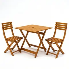 MIDTOWN - Juego de Terraza Madera Plegable Manda