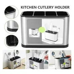 GENERICO - Escurridor De Cubiertos Utensilios Cocina Acero Inoxidable Metal