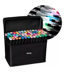 GENERICO - KIT 80 LAPICES MARCADORES DOBLE PUNTA