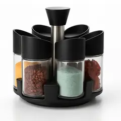 GENERICO - Especiero Condimentero De Especias 6 Frascos Giratorio