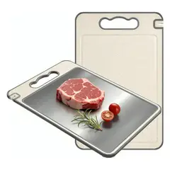 ATURE - Tabla De Cortar Doble Cara Con Acero Inoxidable