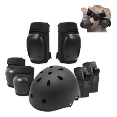 KINDA NICE - Set 7pcs Protecciones Casco Bicicleta Skate Scooter Patin L