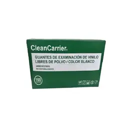 CLEANCARRIER - Guante Vinilo Blanco L Caja X 100 unidades