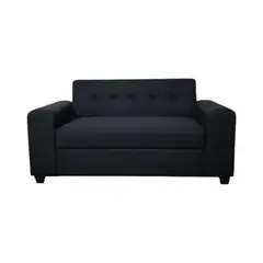 DISEÑOS VALESTRINI - SOFA DOS CUERPOS BRAZO REDONDO EN LINO NEGRO
