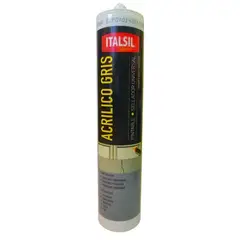GENERICO - Sellador Acrílico Pintable Italsil 280ml - Silicona Colorida Gris