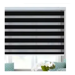HOMEBRANDT - Cortina Roller Negra Duo Zebra Día Noche 100x240cm