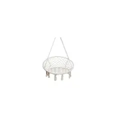 GENERICO - Silla Hamaca Colgante Jardin Terraza Columpio Tejido Color Blanco