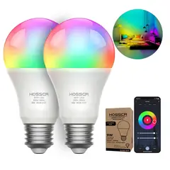 HOSSER - Ampolletas Led E27 Inteligente Led 9W RGB App Tuya X2