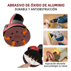 MUNDO MAGIA - 150 Papel De Lija Con Velcro 5'' 125mm P60-600 Madera Metal