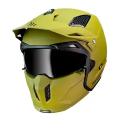 MT - Casco Para Moto StreetFighter Solid Verde Mate_.