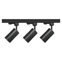 AVC Y VELL MAX - Lámpara 3 Focos Negros 7W Luz Neutra Con Riel de 50cm