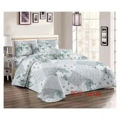 GENERICO - Cubrecama Quilt Verano 2 Plazas - Patchwork Verde KFL593