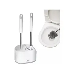 GENERICO - Juego De Doble Cepillo De Inodoro Flexible de Baño Limpieza