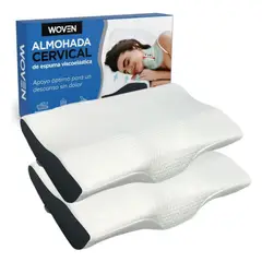 WOVEN - 2 Almohadas Ortopédicas Cervical Espuma Viscoelástica