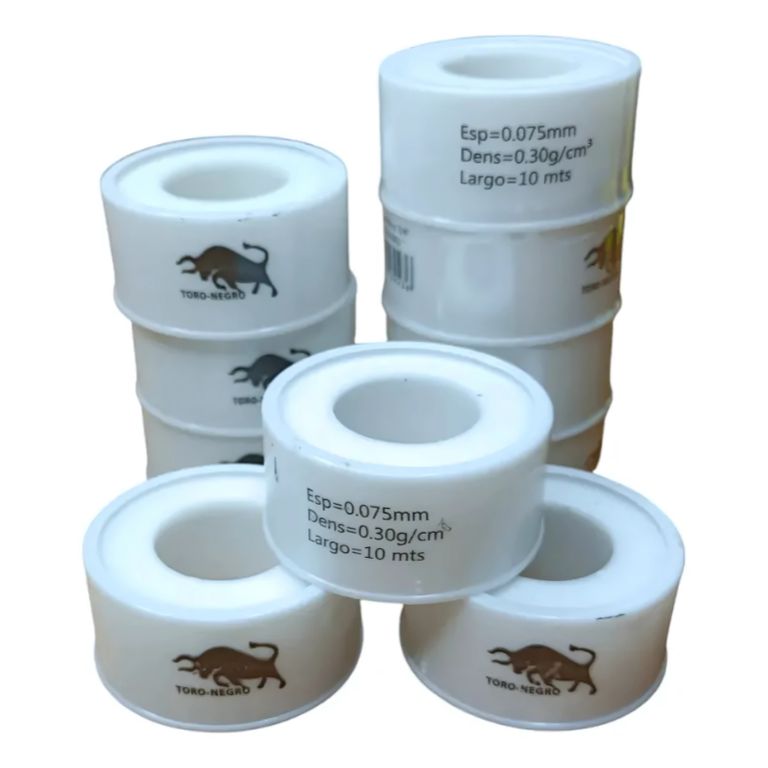 Sellador Cinta Toro-Negro Blanco 34 10metros Teflon