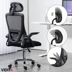 VIDITA - Silla Escritorio Ergonomica Emilia Plus Con Reposacabezas Color Negro