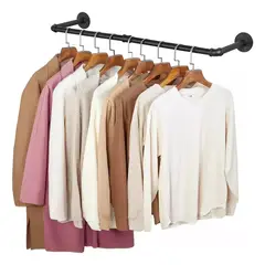 TNAKIEX - 92cm Perchero De Pared Estante De Metal Para Ropa Multiusos
