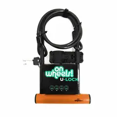 ONWHEELS - Candado U-lock Largo Con Piola Y Soporte - Naranjo