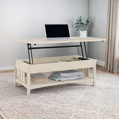 MSA MUEBLES SANTA ANA - Mesa de Centro Elevable Antique White