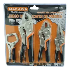 MAKAWA - Kit De Alicate Tipo Caiman De Presion 4 Piezas
