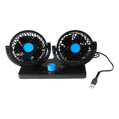GENERICO - Ventilador Doble Para Auto 360° Conexión 12v Encendedor