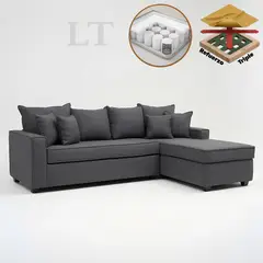 LIVINGYTERRAZAS CL - Sofá L Derecha Homero CHL 250x175 Paquetes de Resortes Gris Medio