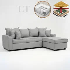 LIVINGYTERRAZAS CL - Sofá L Derecha Homero CHL 250x175 Paquetes de Resortes Gris Claro