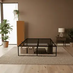 AMABILE - Base De Cama 40cm 2 Plazas Siena Fierro Negro