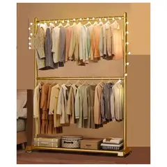 GENERICO - PERCHERO DORADO MOSTRADOR ORGANIZADOR DE ROPA DOBLE PISO