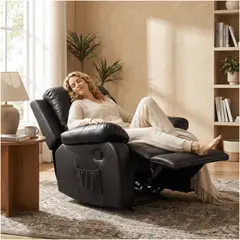HOMER OUTDOOR - Berger comodo sillon reclinable masaje y calefacción hecho en cuero pu