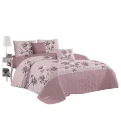 GENERICO - Cubrecama Quilt Verano King - Palo Rosa Flores KFL646