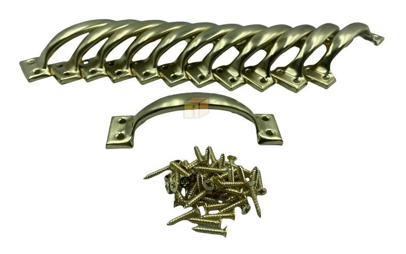 12 Manillas Tiradores Doradas 5  Con Tornillos