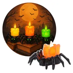 GENERICO - Pack X12 Vela Con Luz Led De Araña Decoración De Halloween