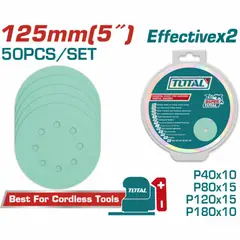 TOTAL TOOLS - LIJAS PARA LIJADORA ORBITAL 125MM TOTAL