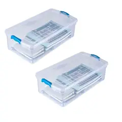 WENCO - Caja Organizadora Bajo Cama 36 L Con Ruedas 2 Unidades