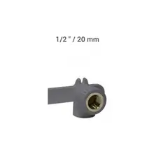 GENERICO - CODO DOBLE PARA DUCHA PPR HI METALICO 20 X 1/2 pulg
