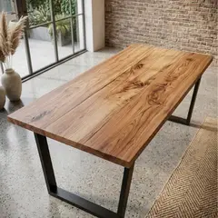 GENERICO - Mesa Comedor Vertigo Metal Y Roble 140x80