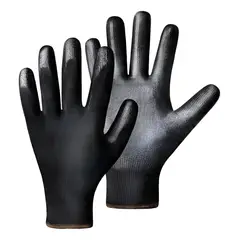 SUPERCENTER - 12 Pares Guantes De Trabajo Pu Alta Calidad Certificado Negro M