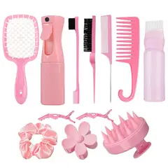 TNAKIEX - Kit 12pz Peine De Masaje De Cepillo Adecuado Cabello Rizad