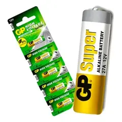 GP BATTERIES - 5 Baterías A27 Marca Gp High Voltage 12 V Long Life Alarmas