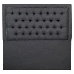 VINTAGE MOBEL - Respaldo Capitone Rahmen Queen Lino Gris Oscuro