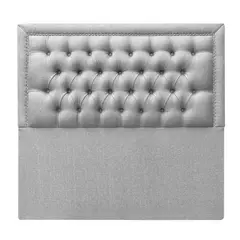 VINTAGE MOBEL - Respaldo Capitone Rahmen King Lino Gris Claro