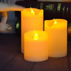 MOVI - Velas LED Decorativas con Control Remoto – Juego de 3 piezas