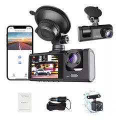 COZYNOOK - Cámara De Auto 3 En 1 Frontal Trasera Y Interior 1080p Hd