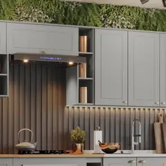 HOME MOBILI - Mueble Cocina Aéreo Especiero Cocina Americana Gris