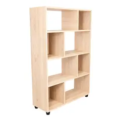 FMFURNITURE - Mueble Biblioteca Organizadora 801x1222x288 Cm Café Claro