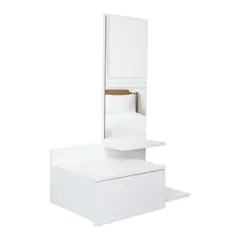 FMFURNITURE - Mueble Recibidor De Pared Living 1 Cajon 90x60x35 Cm Blanco