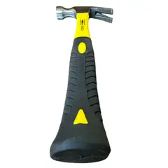 INOXCROM - Martillo Carpintero Mango Fibra 16 Oz Antideslizante Amarillo Negro 16 Onza