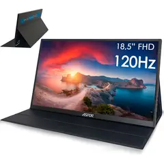 HOMEBRANDT - Monitor Portatil 18.5 120hz Full Hd Con Parlante Y Case Negro