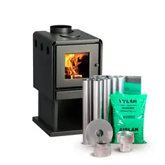 BOSCA - Pack Calefactor A Leña Multibosca 350 + Kit de Instalación